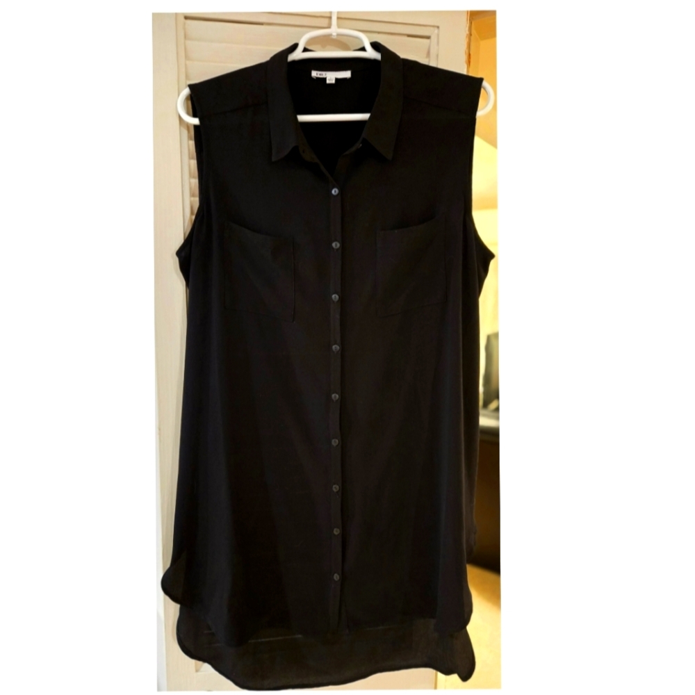 DR2 Sheer Sleeveless Tunic Button Down